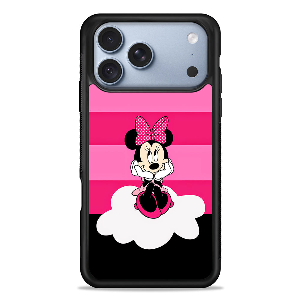 Minnie Mouse Pink Stripe iPhone 18 Pro Case - iPhone 18 Pro Silicone Case