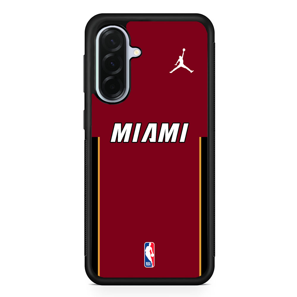 NBA Miami Heat Red Jordan Samsung Galaxy A36 Case | Durable Samsung Galaxy A36 Protective Case