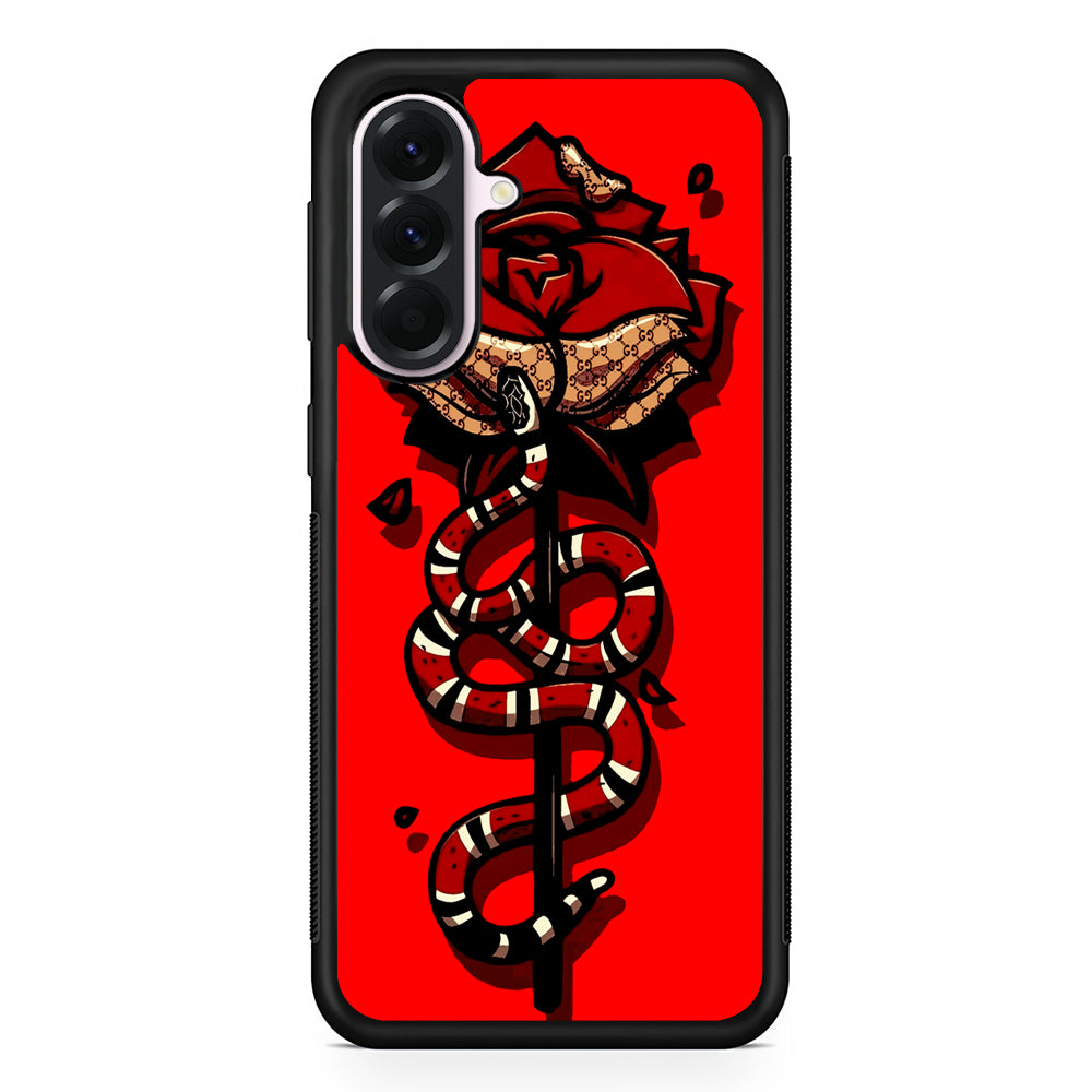 Red Rose Red Snake Samsung Galaxy A56 Case | Samsung Galaxy A56 Protective Rubber Case