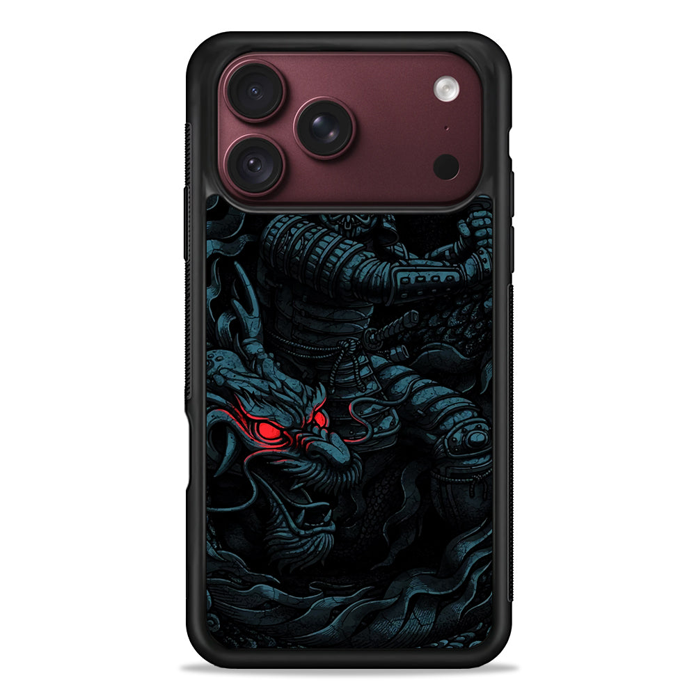 Samurai and Dragon iPhone 18 Pro Max Case – Slim Silicone Protective Cover