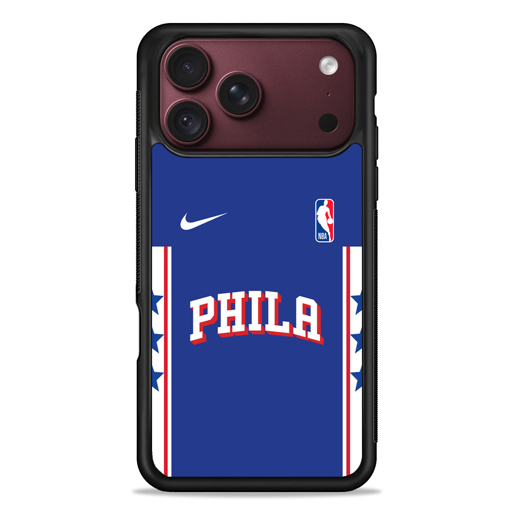 NBA Philadelphia 76ers Blue Nike iPhone 18 Pro Max Case – Slim Silicone Protective Cover