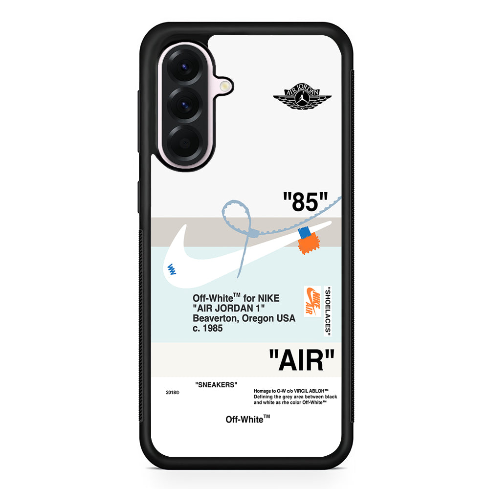 Nike X Air Jordan White Samsung Galaxy A56 Case | Samsung Galaxy A56 Protective Rubber Case