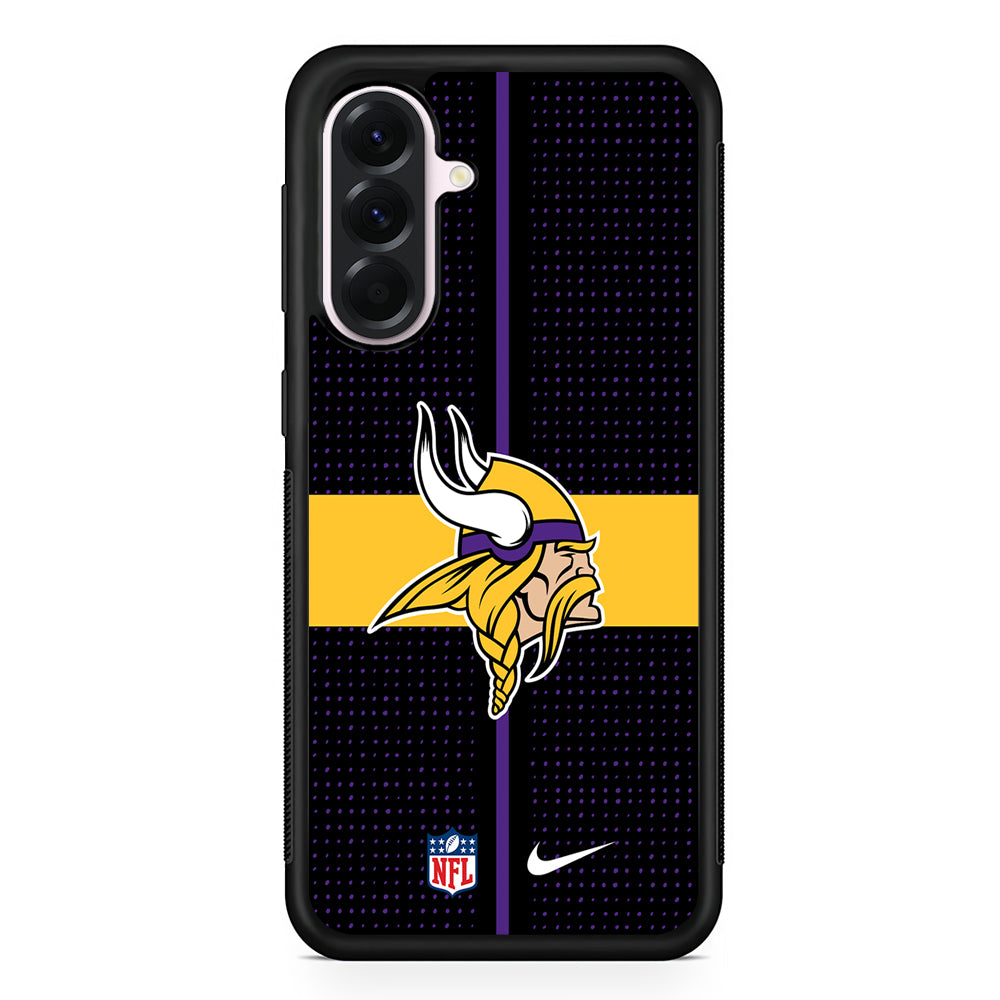 NFL Minnesota Vikings Dot Nike Samsung Galaxy A56 Case | Samsung Galaxy A56 Protective Rubber Case