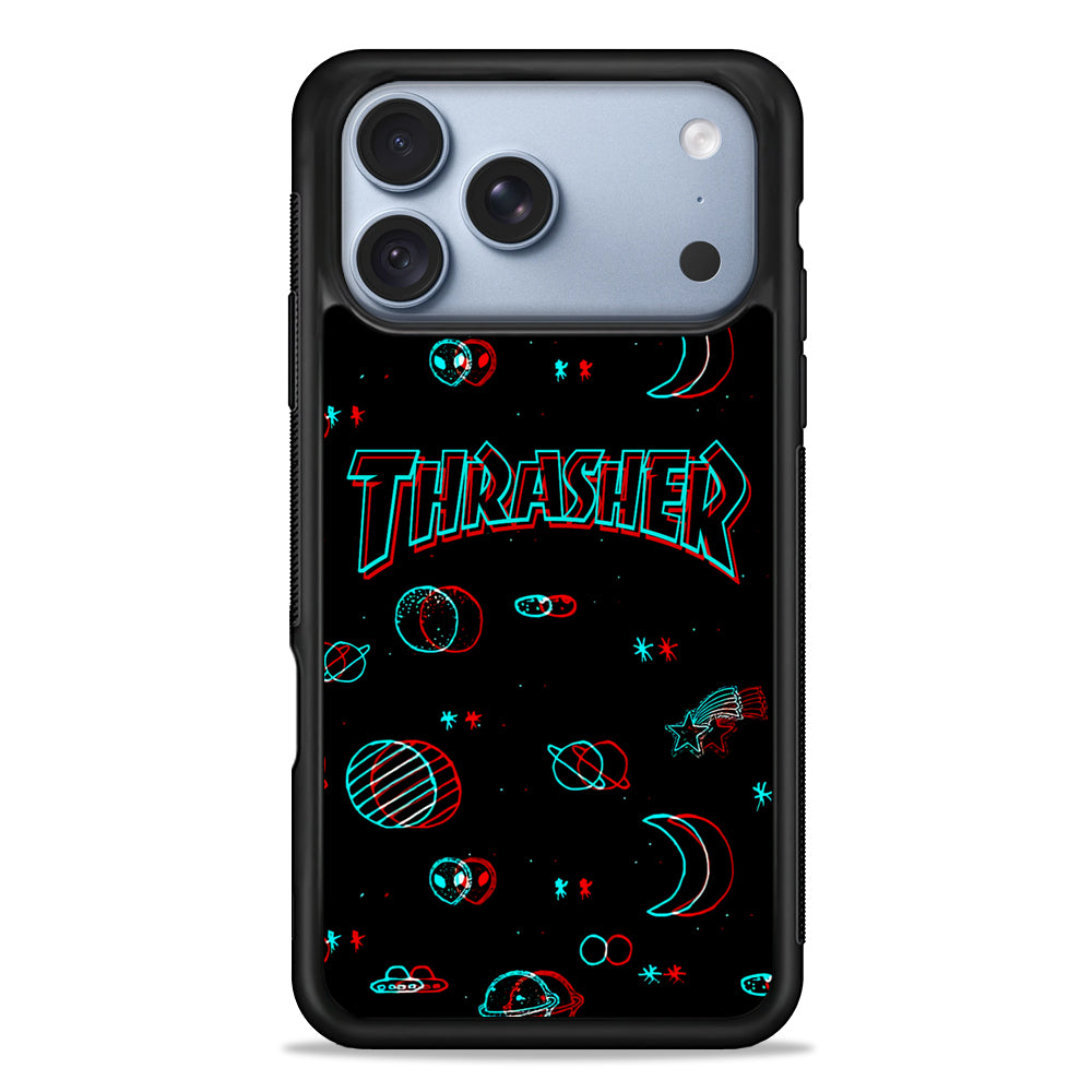 Thrasher Neon Galaxy iPhone 18 Pro Case - iPhone 18 Pro Silicone Case