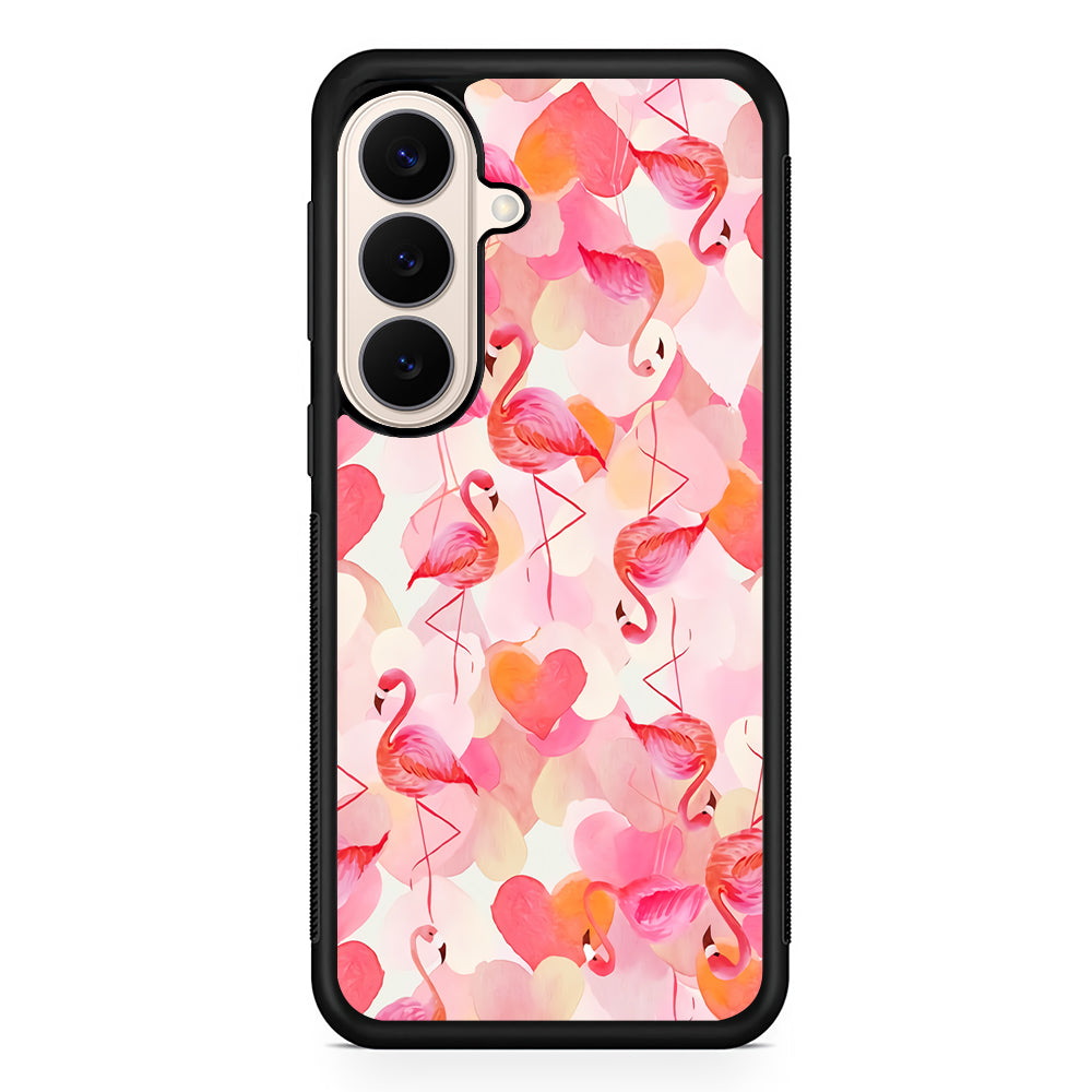 Beautiful Flamingo Art Samsung Galaxy S26 Case | Durable Protective Rubber Cover