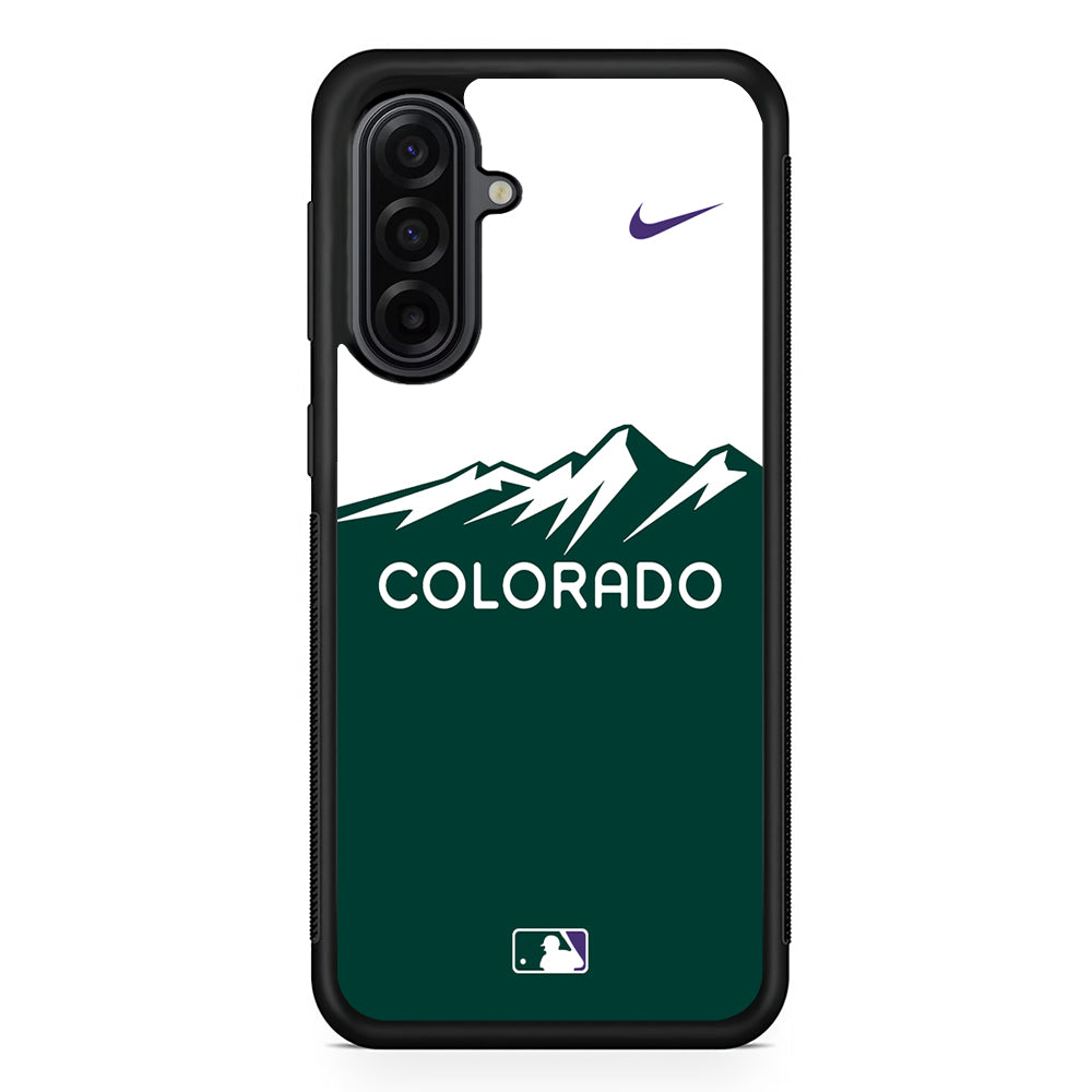 MLB Colorado Rockies Green Nike Samsung Galaxy A17 Case | Durable Rubber Samsung Galaxy A17 Phone Case