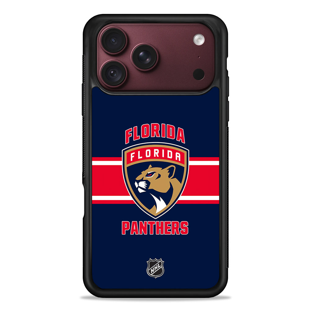 NHL Florida Panthers Navy iPhone 18 Pro Max Case – Slim Silicone Protective Cover