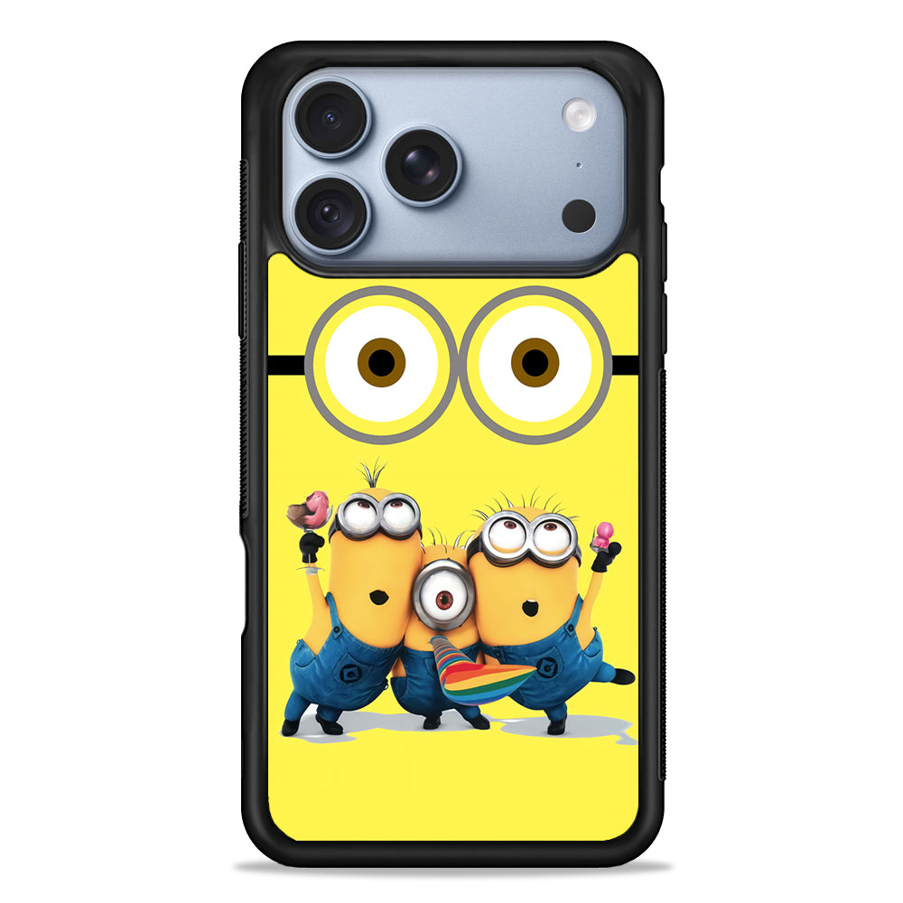 Eyes and Three Minions iPhone 18 Pro Case - iPhone 18 Pro Silicone Case