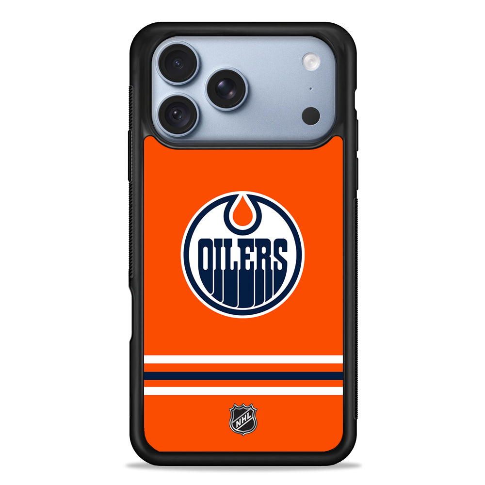 NHL Edmonton Oilers Orange iPhone 18 Pro Case - iPhone 18 Pro Silicone Case