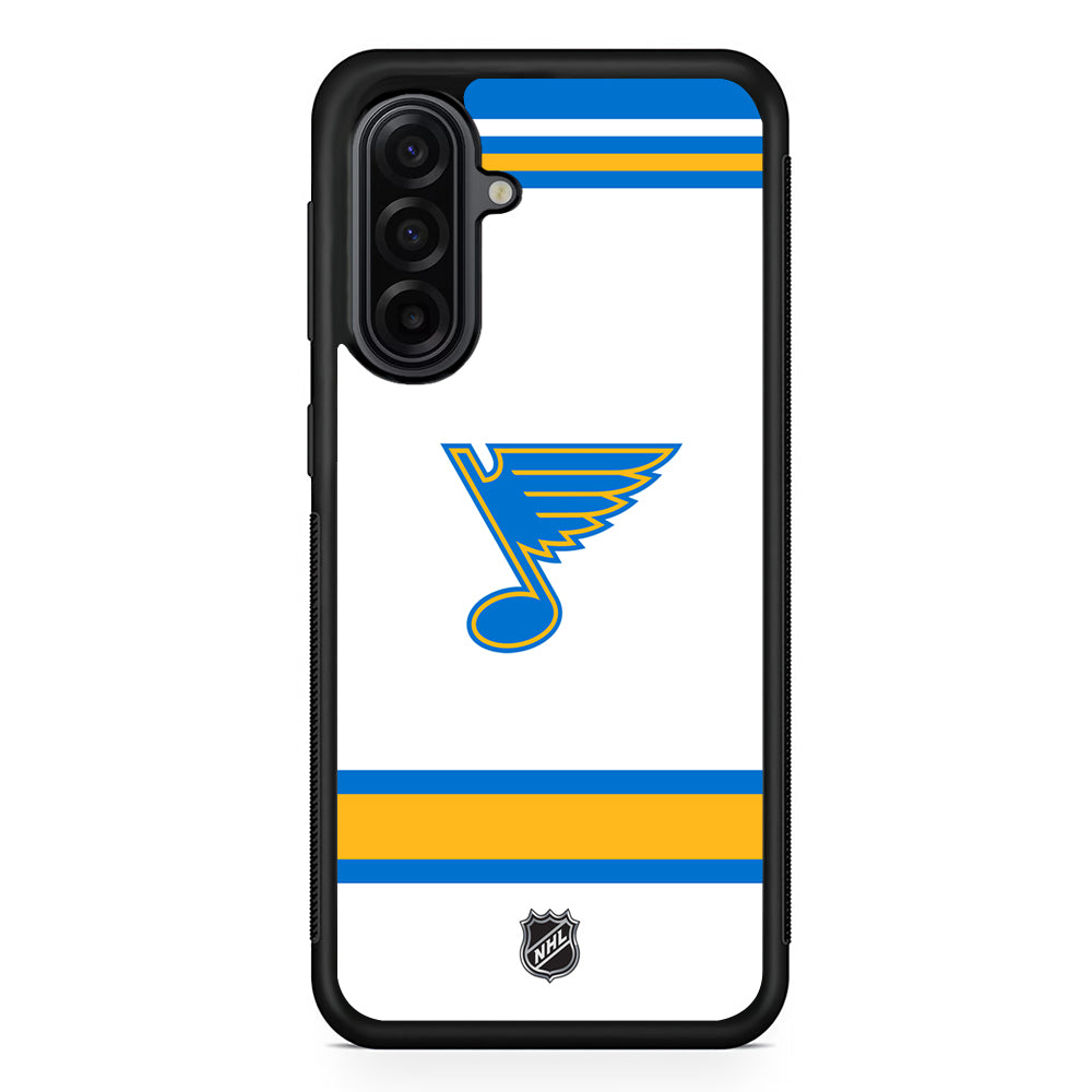 NHL St Louis Blues White Samsung Galaxy A17 Case | Durable Rubber Samsung Galaxy A17 Phone Case