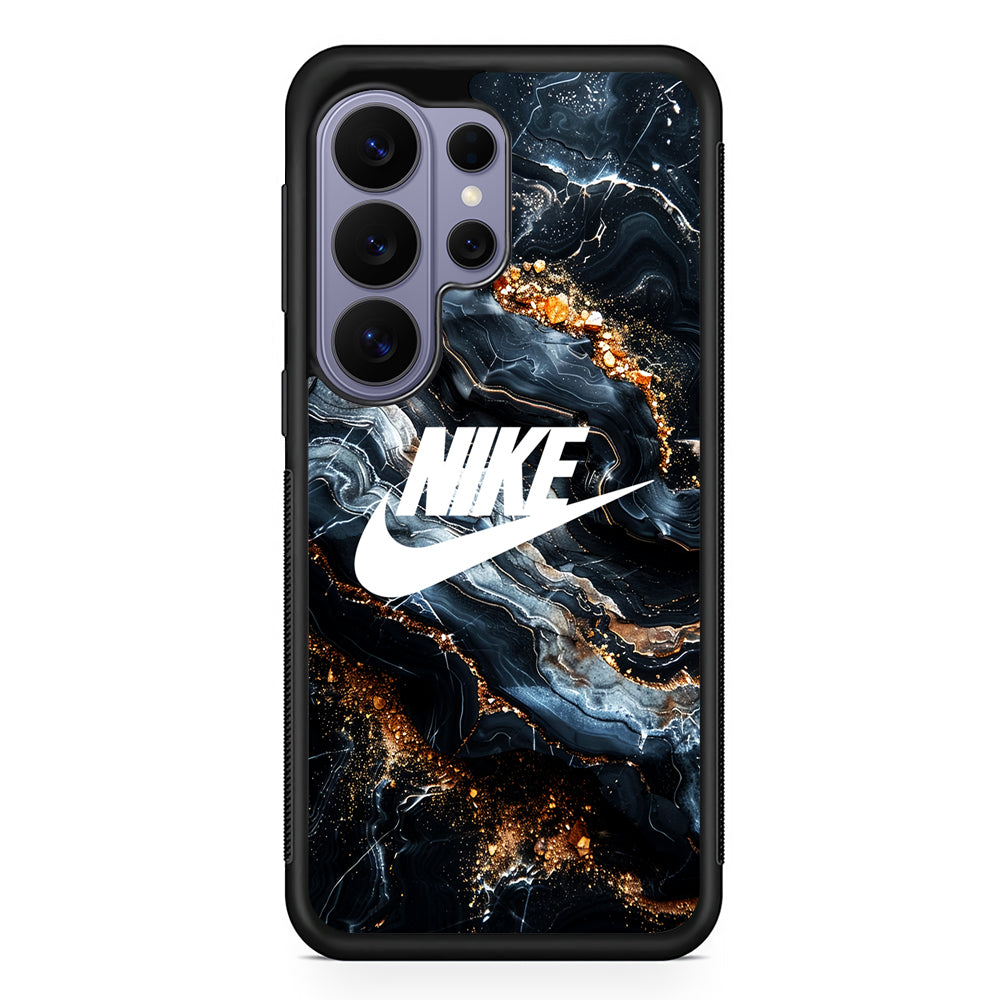 Nike Logo Grey Gold Stone Marble Samsung Galaxy S26 Ultra Case | Slim Durable Protective Cover
