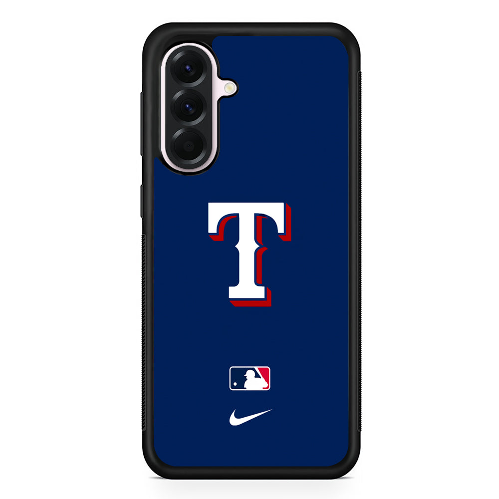 MLB Texas Rangers Blue Nike Samsung Galaxy A56 Case | Samsung Galaxy A56 Protective Rubber Case