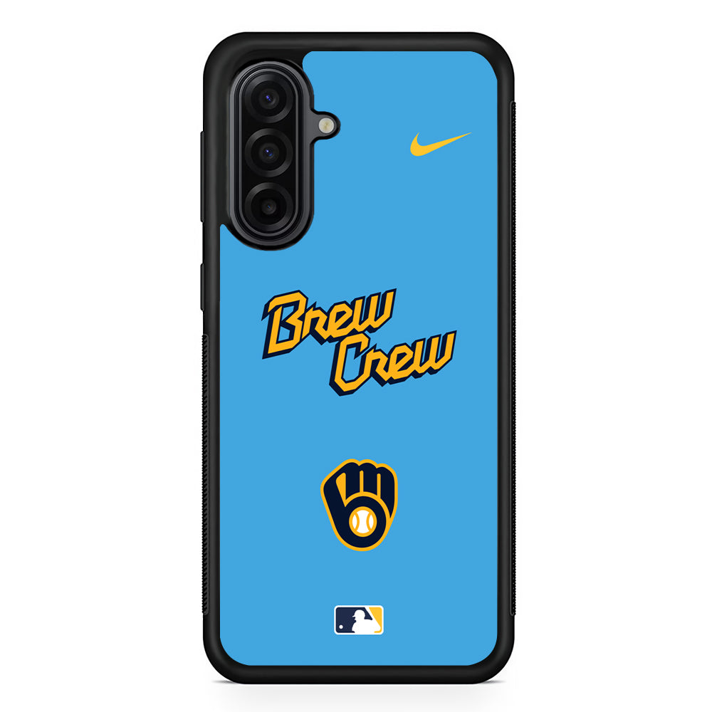 MLB Milwaukee Brewers Blue Nike Samsung Galaxy A17 Case | Durable Rubber Samsung Galaxy A17 Phone Case