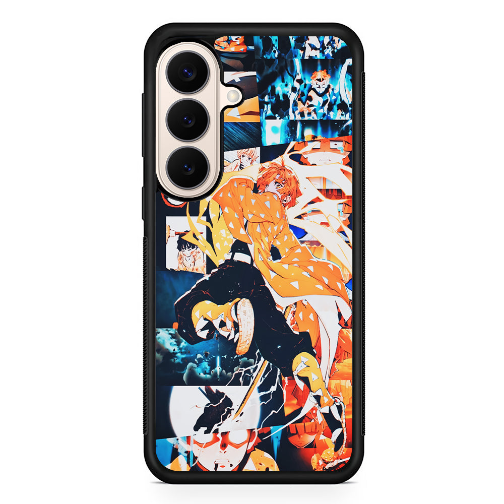 Demon Slayer Zenitsu Aesthetic Samsung Galaxy S26 Case | Durable Protective Rubber Cover