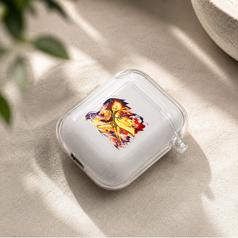 Naruto The Sun and The Moon Protective Clear Case Cover For Apple Airpods | Soft Silicone AirPods 1 / 2 Case | Protective Cover