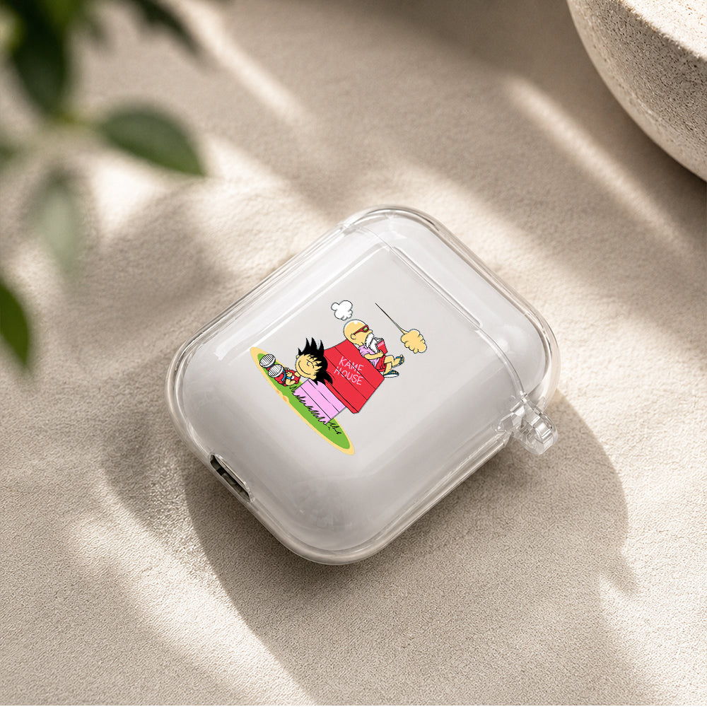 Goku and Roshi on Kame House Protective Clear Case Cover For Apple Airpods | Soft Silicone AirPods 1 / 2 Case | Protective Cover