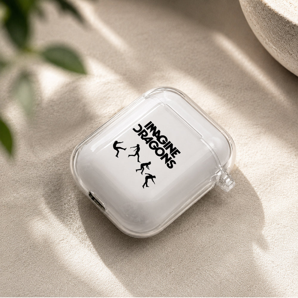 Imagine Dragons Silhouette Figures Protective Clear Case Cover For Apple Airpods | Soft Silicone AirPods 1 / 2 Case | Protective Cover