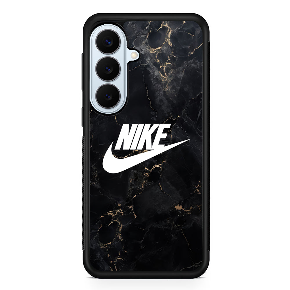 Nike Logo Black Stone Marble Samsung Galaxy S26 Plus Case | Lightweight Protective Phone Cover