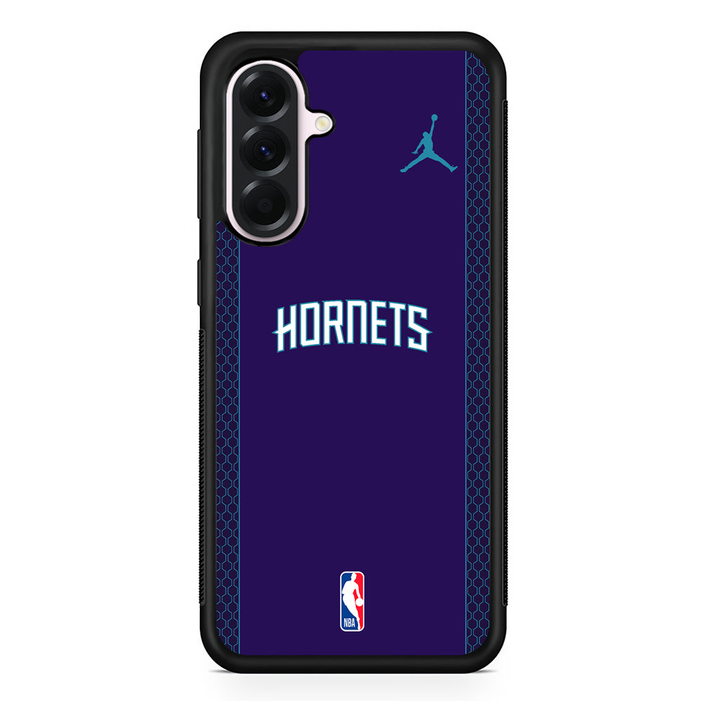 NBA Charlotte Hornets Purple Jordan Samsung Galaxy A56 Case | Samsung Galaxy A56 Protective Rubber Case