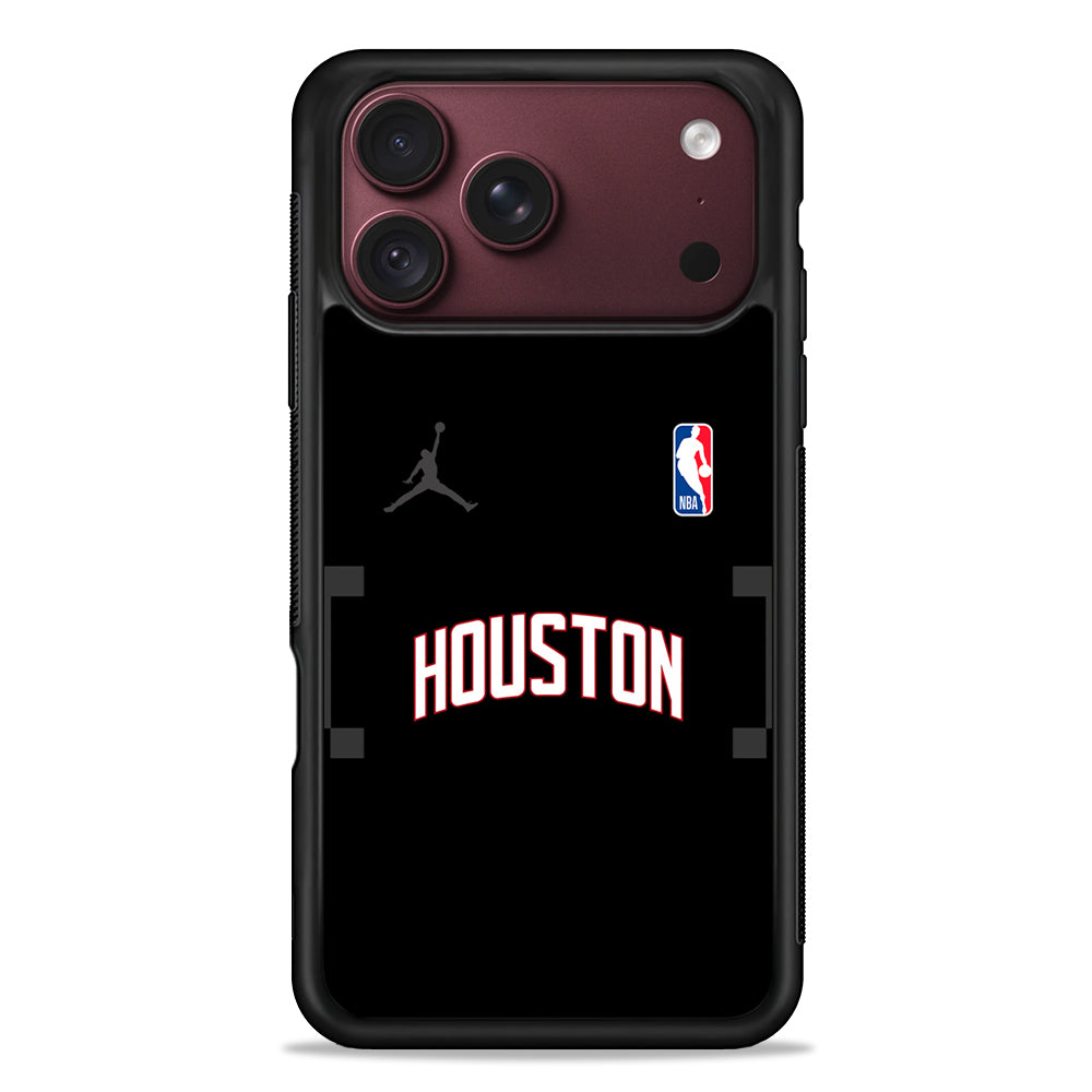 NBA Houston Rockets Black Jordan iPhone 18 Pro Max Case – Slim Silicone Protective Cover