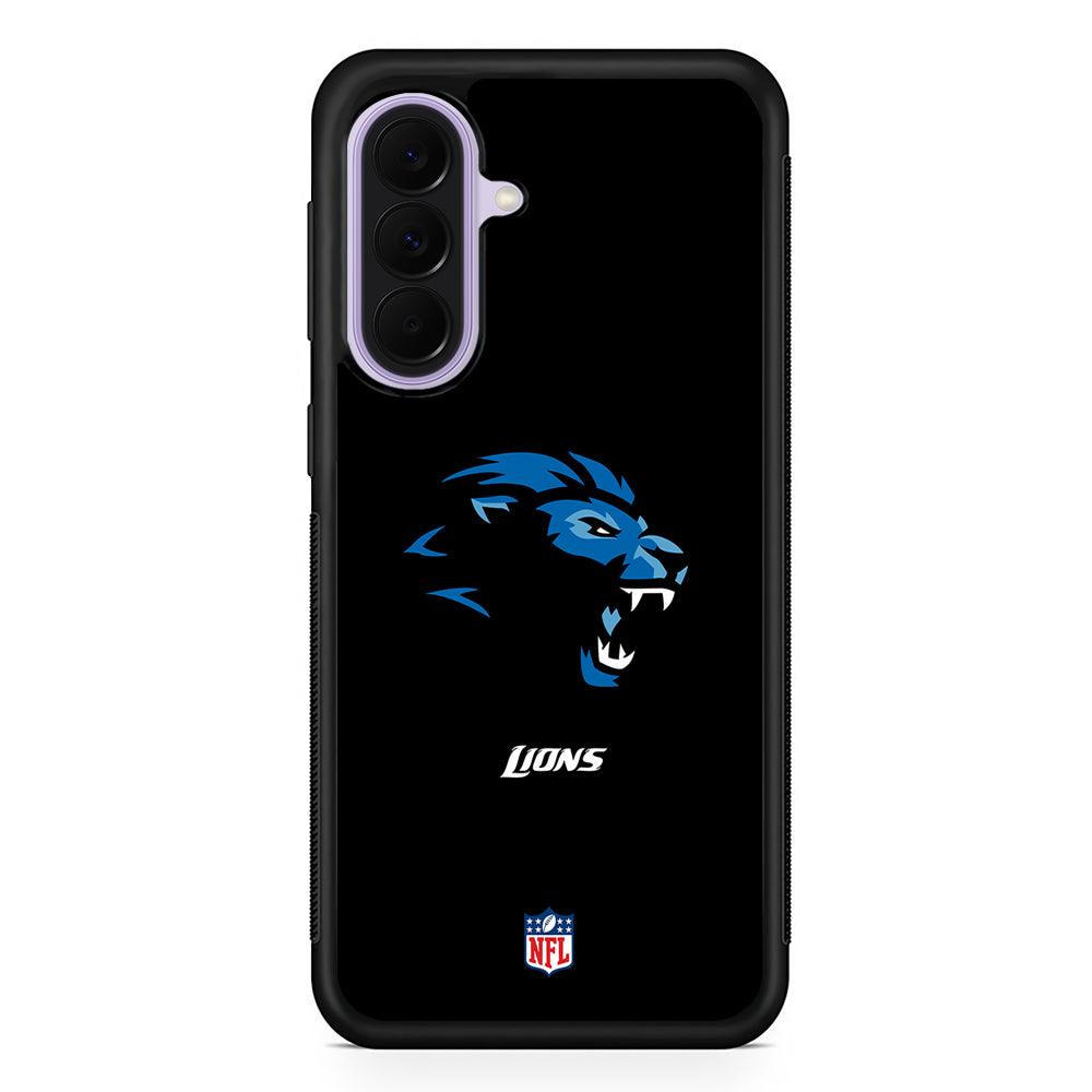 NFL Detroit Lions Black Samsung Galaxy A37 Case | Samsung Galaxy A37 Rubber Protective Case