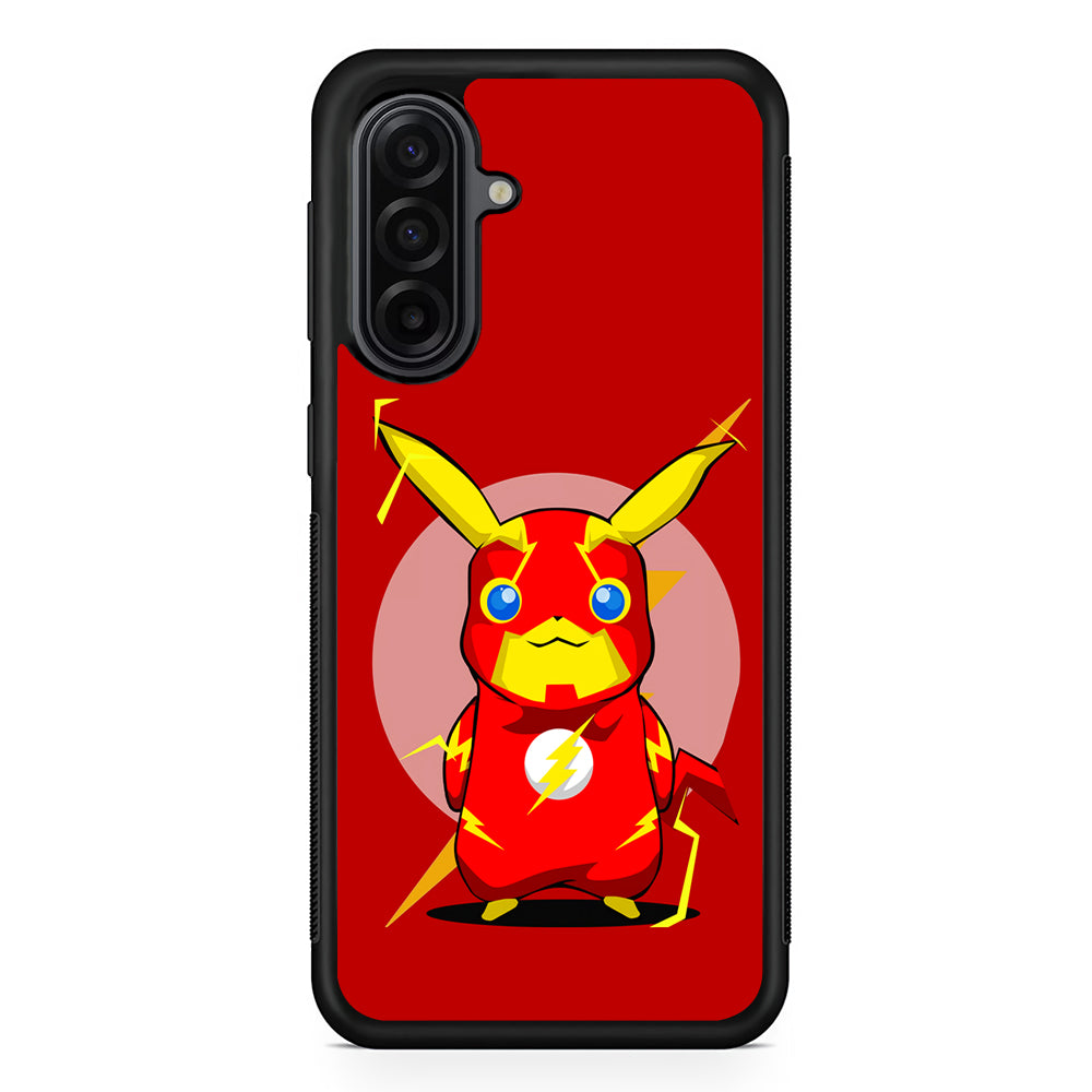 Pikachu in The Flash's Costume Samsung Galaxy A17 Case | Durable Rubber Samsung Galaxy A17 Phone Case