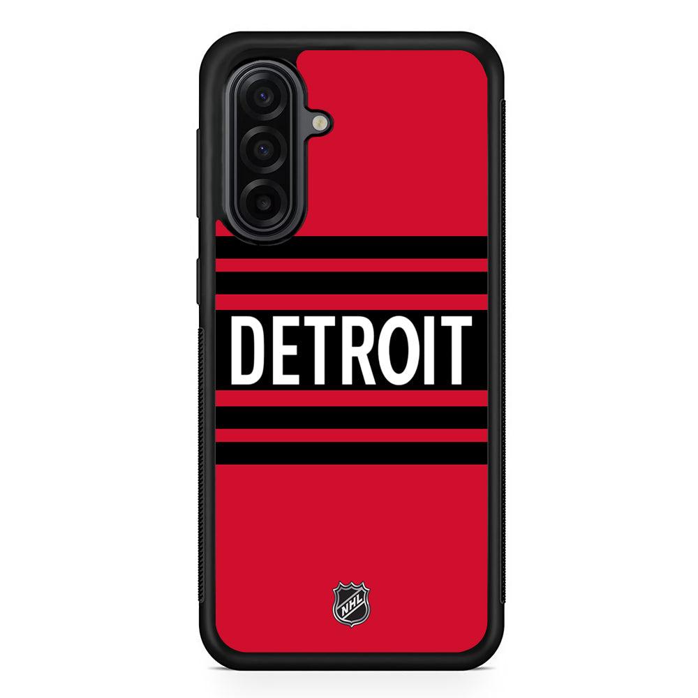 NHL Detroit Red Wings Red Black Samsung Galaxy A17 Case | Durable Rubber Samsung Galaxy A17 Phone Case