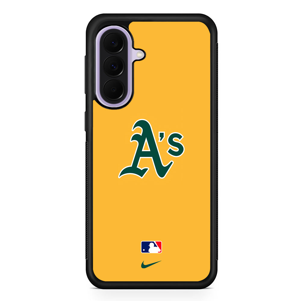 MLB Athletics Yellow Nike Samsung Galaxy A37 Case | Samsung Galaxy A37 Rubber Protective Case