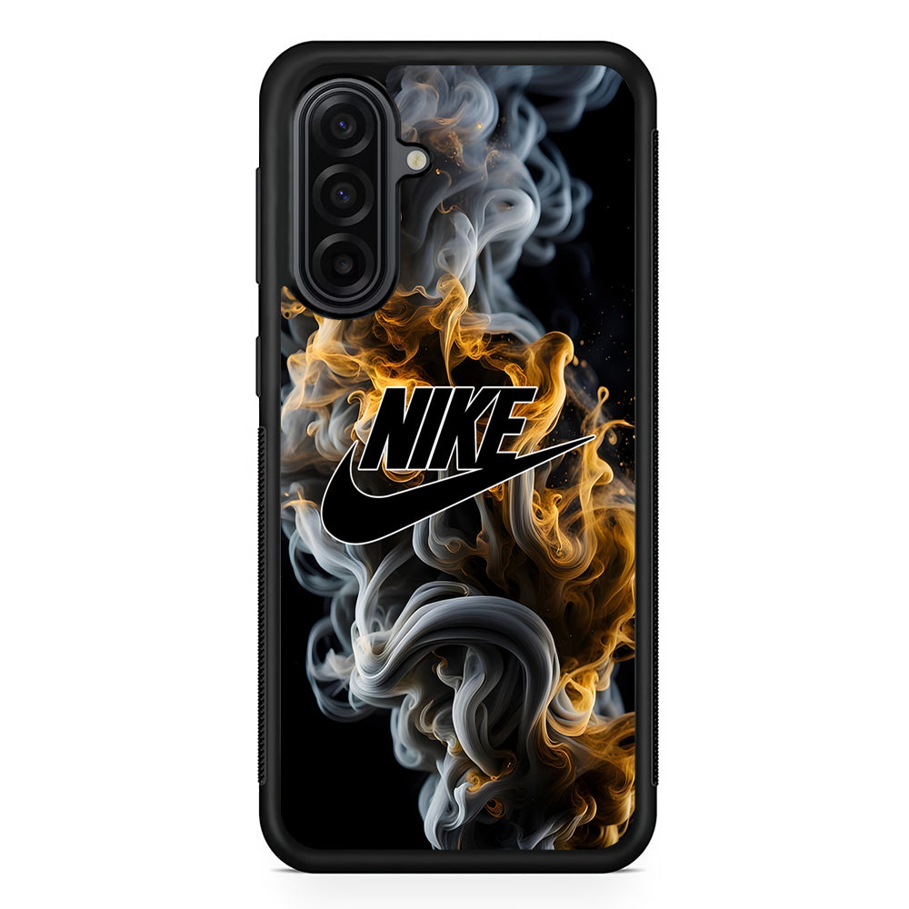 Nike Logo Smoke Mixed with Fire Samsung Galaxy A17 Case | Durable Rubber Samsung Galaxy A17 Phone Case