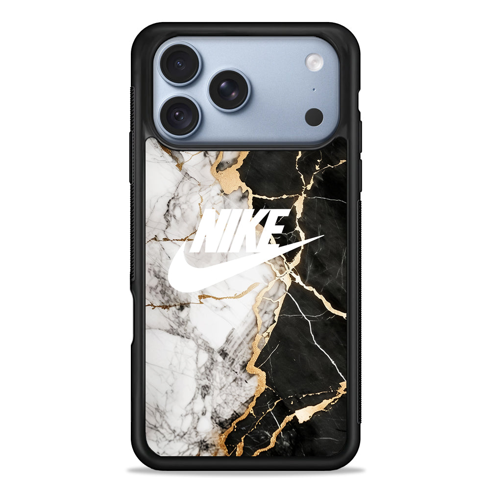 Nike Logo Mix Marble iPhone 18 Pro Case - iPhone 18 Pro Silicone Case
