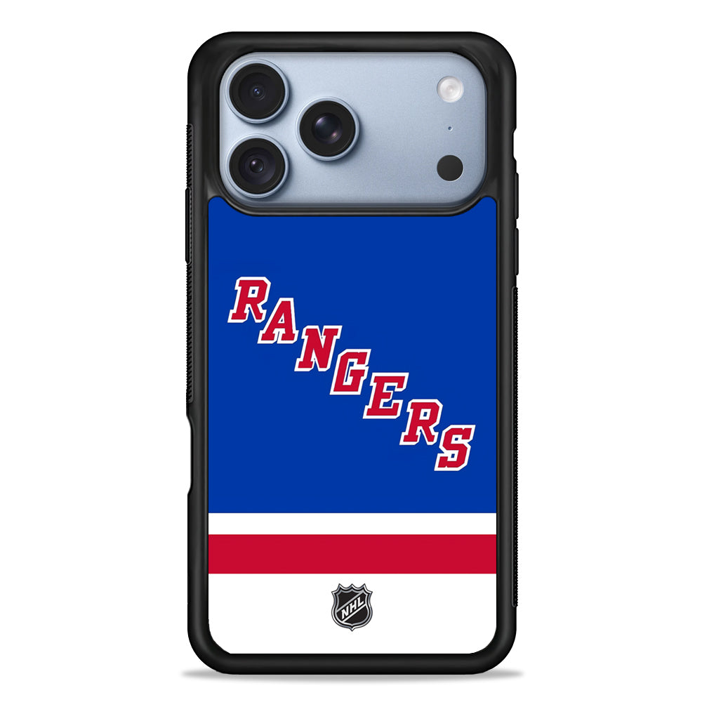 NHL New York Rangers Blue iPhone 18 Pro Case - iPhone 18 Pro Silicone Case