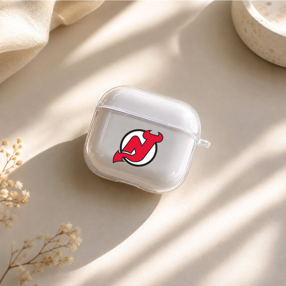 NHL New Jersey Devils Logo Protective Apple Airpods 4 Clear Case - Durable Clear Protection