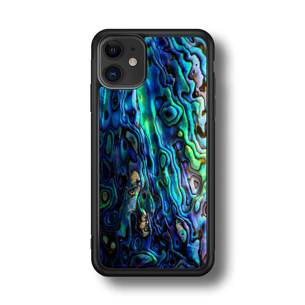 Abalone Shell Blue iPhone 11 Case-Phone Case-Rubber Black (2D Case)-Altracase