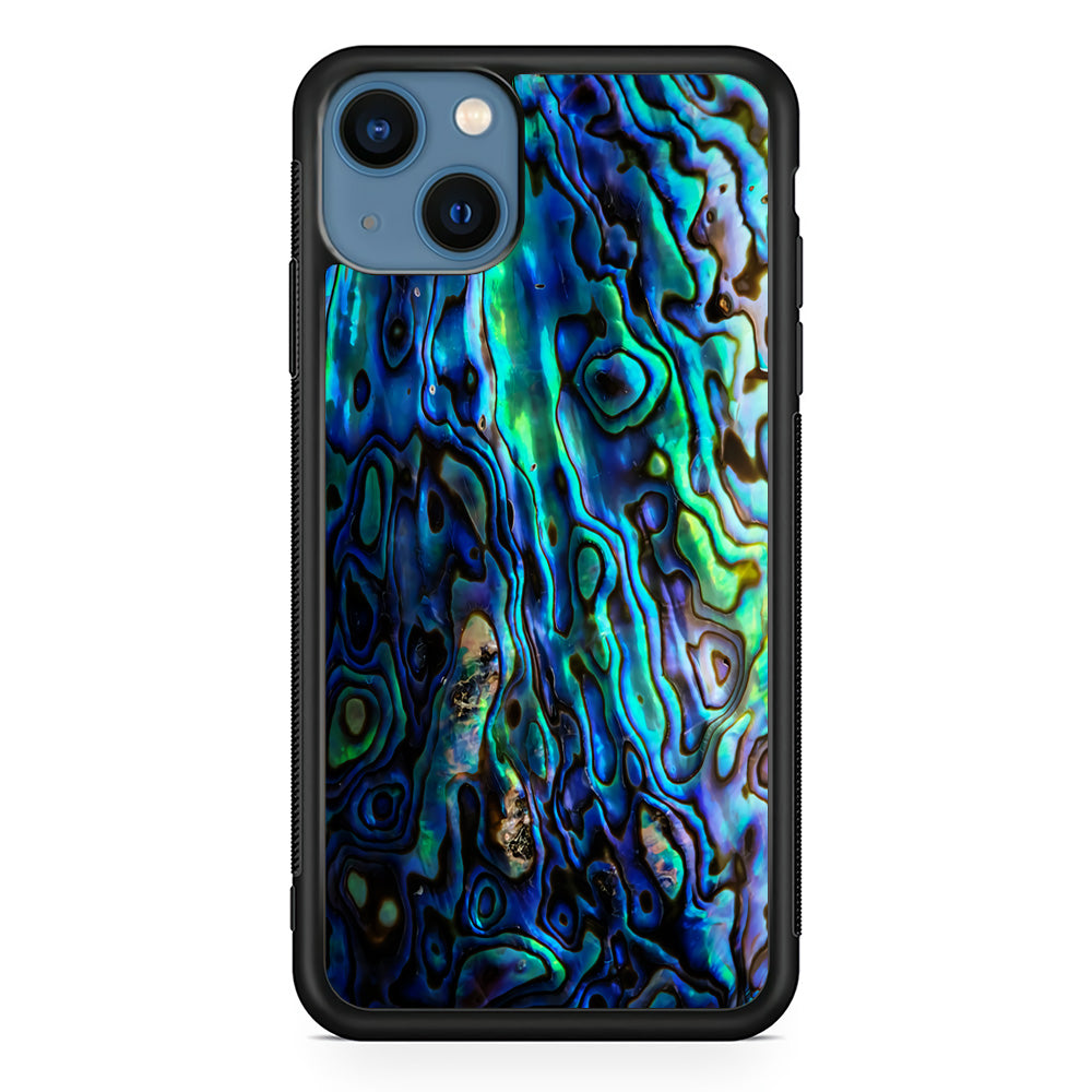 Abalone Shell Blue iPhone 13 Case-Phone Case-Rubber Black (2D Case)-Altracase