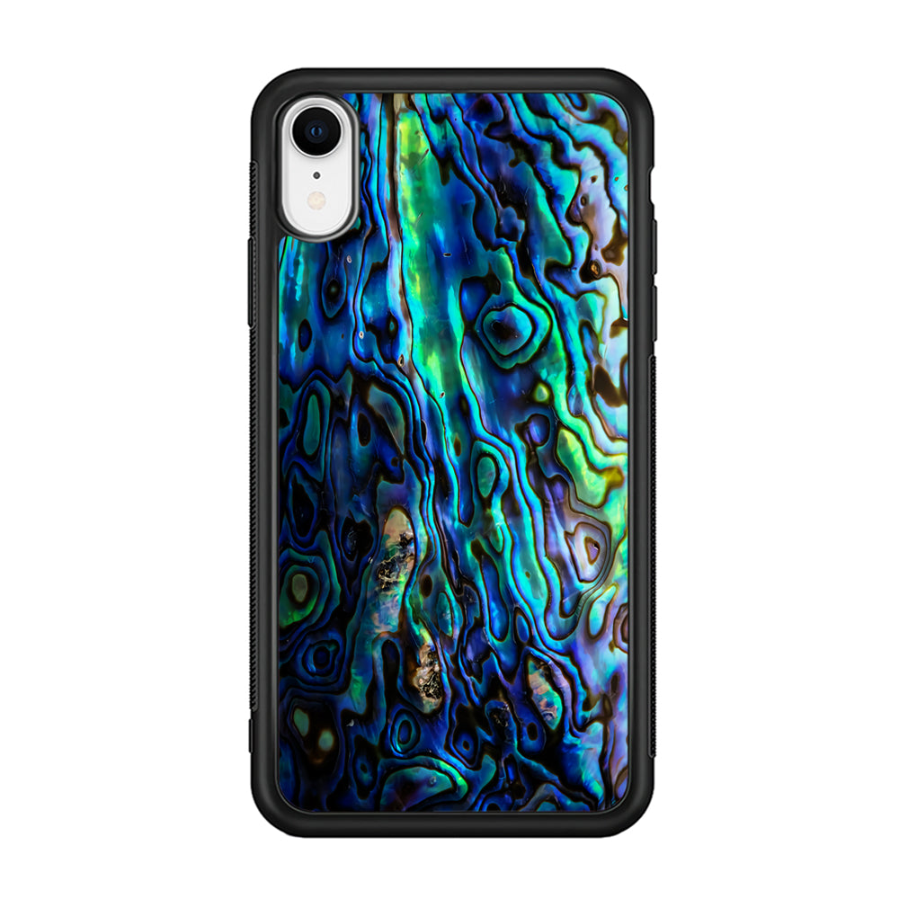 Abalone Shell Blue iPhone XR Case-Phone Case-Rubber Black (2D Case)-Altracase