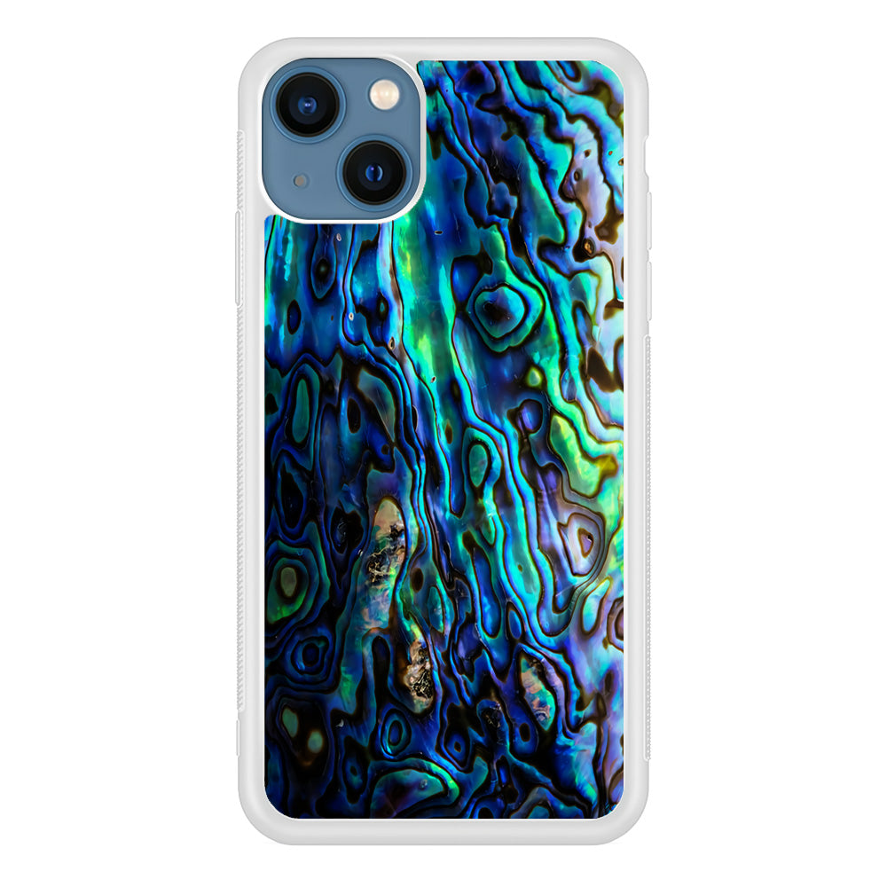 Abalone Shell Blue iPhone 13 Case-Phone Case-Rubber White (2D Case)-Altracase