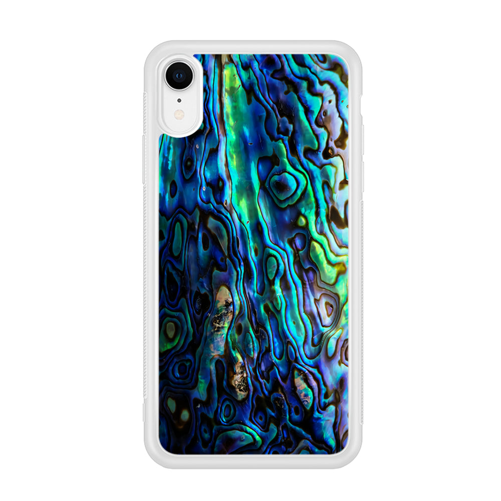 Abalone Shell Blue iPhone XR Case-Phone Case-Rubber White (2D Case)-Altracase