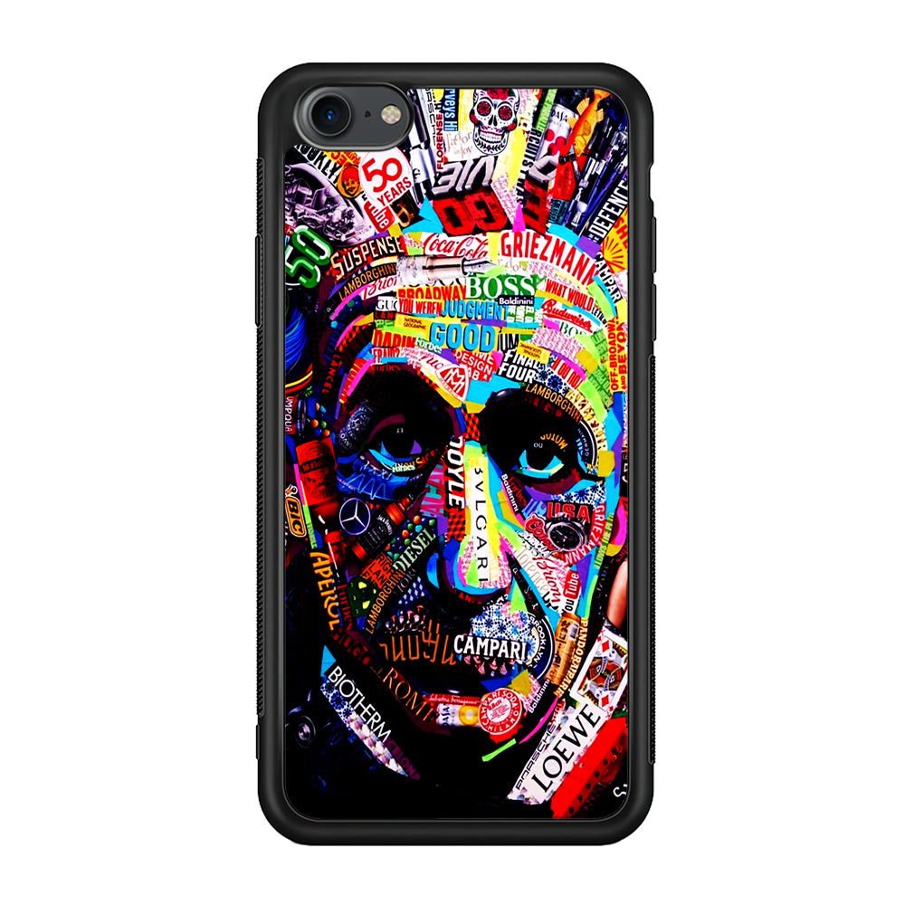 Albert Einstein Abstract iPhone 7 Case-Phone Case-Rubber Black (2D Case)-Altracase