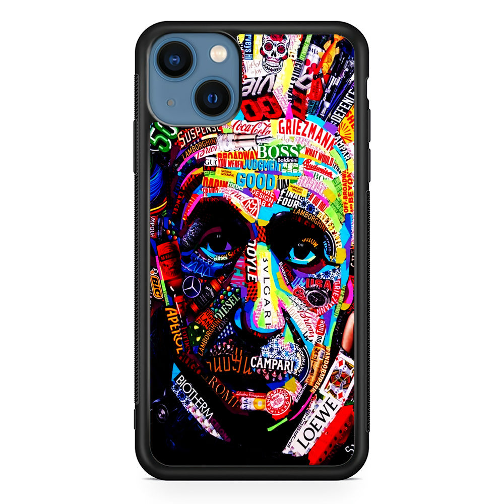Albert Einstein Abstract iPhone 13 Case-Phone Case-Rubber Black (2D Case)-Altracase