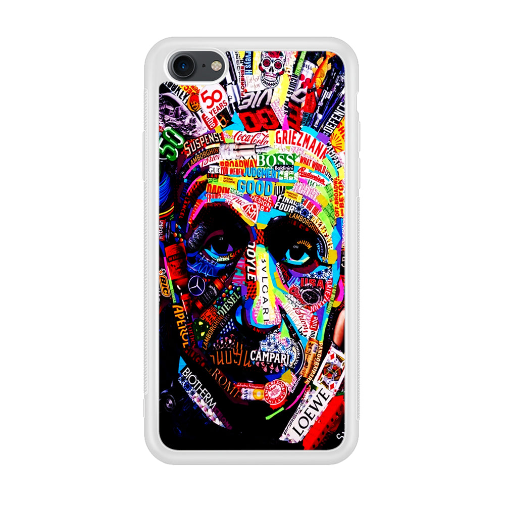 Albert Einstein Abstract iPhone 7 Case-Phone Case-Rubber White (2D Case)-Altracase