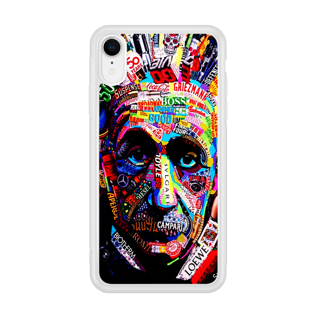 Albert Einstein Abstract iPhone XR Case-Phone Case-Rubber White (2D Case)-Altracase