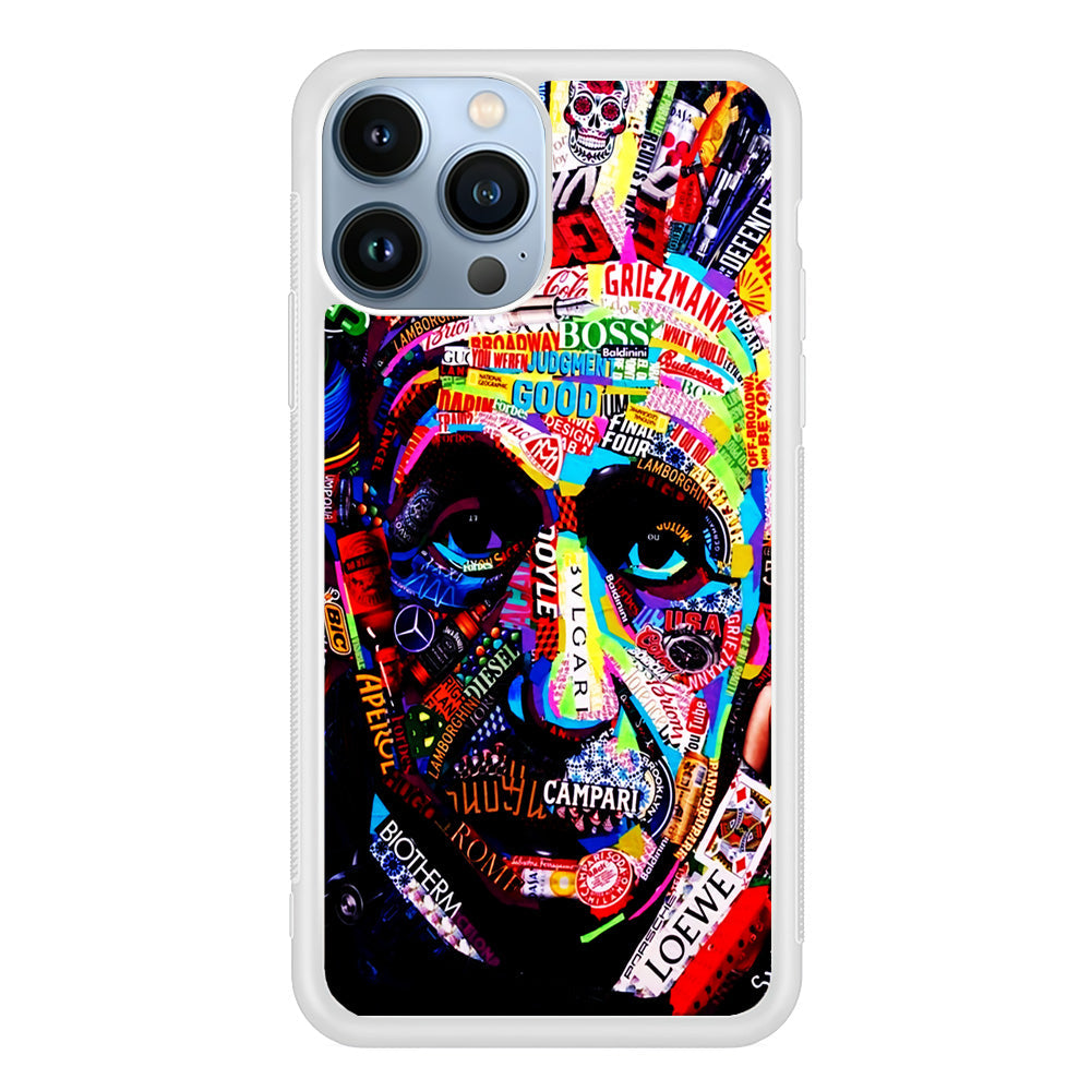 Albert Einstein Abstract iPhone 13 Pro Case-Phone Case-Rubber White (2D Case)-Altracase