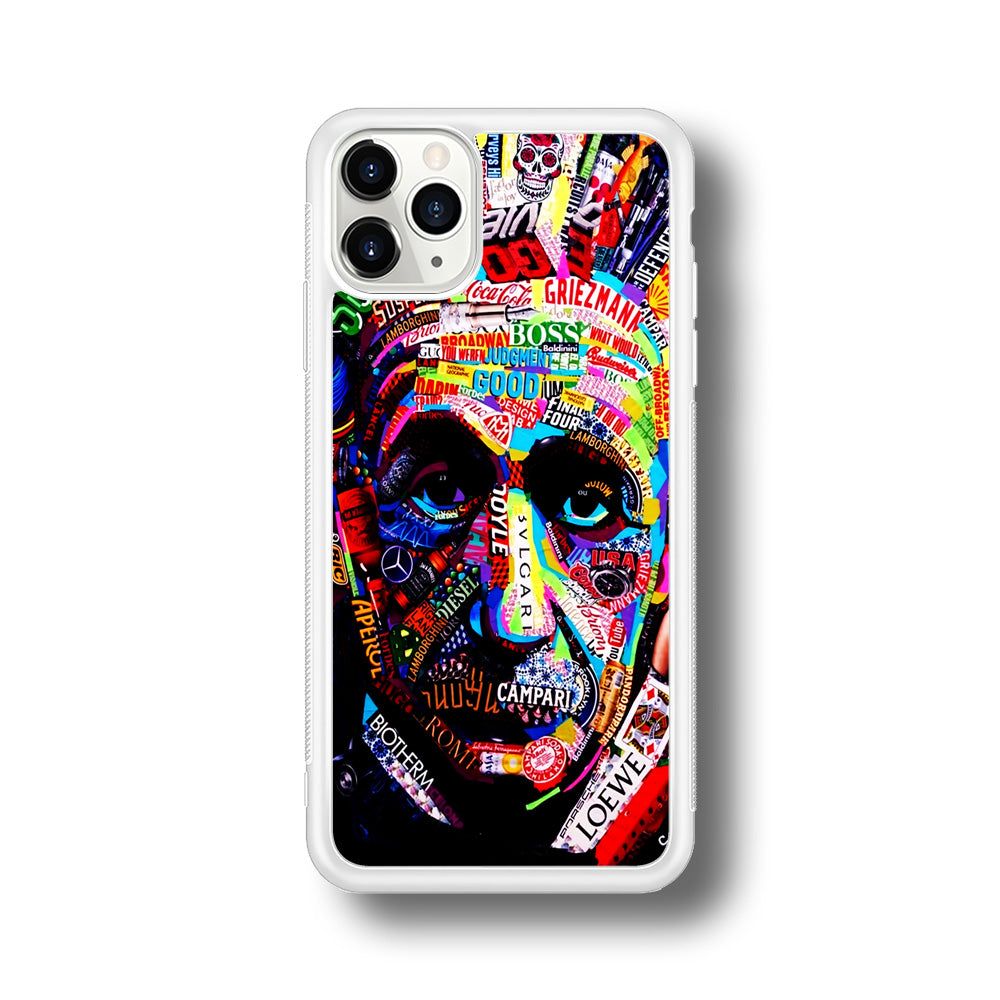Albert Einstein Abstract iPhone 11 Pro Case-Phone Case-Rubber White (2D Case)-Altracase