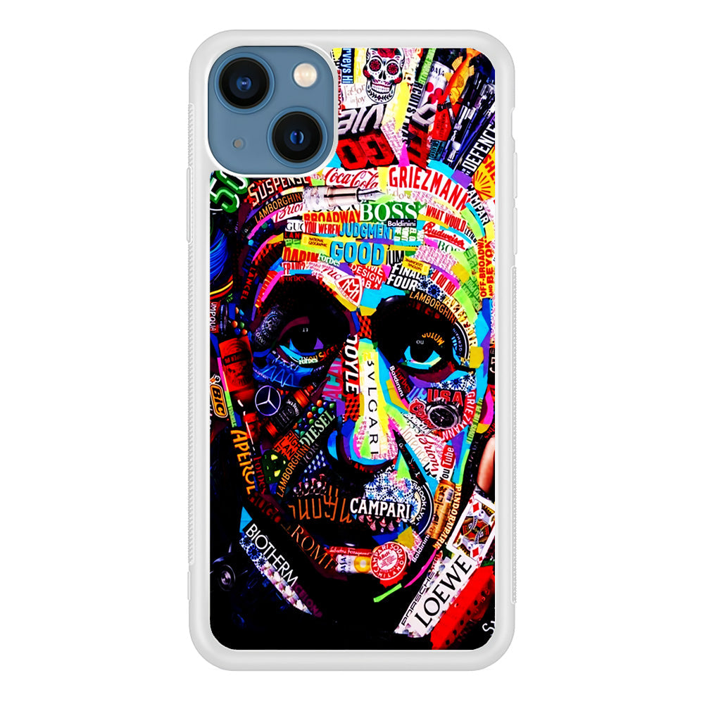 Albert Einstein Abstract iPhone 13 Case-Phone Case-Rubber White (2D Case)-Altracase