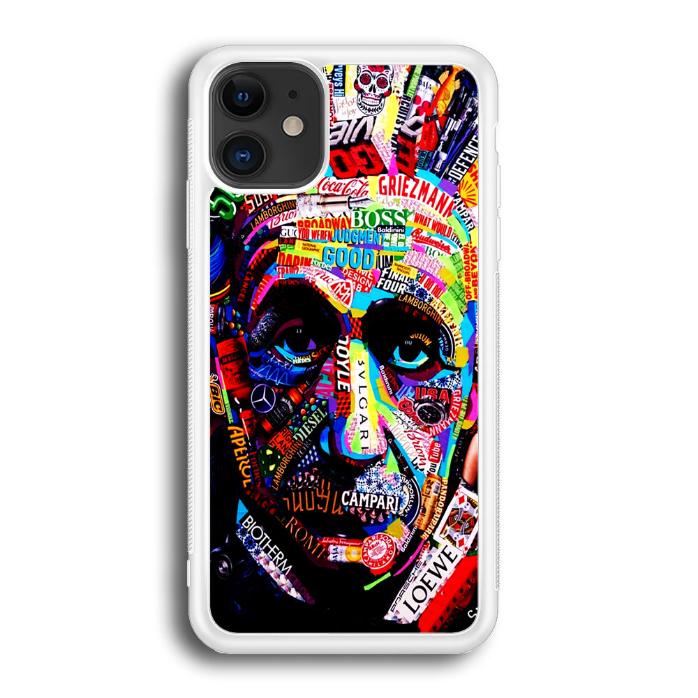 Albert Einstein Abstract iPhone 12 Case-Phone Case-Rubber White (2D Case)-Altracase