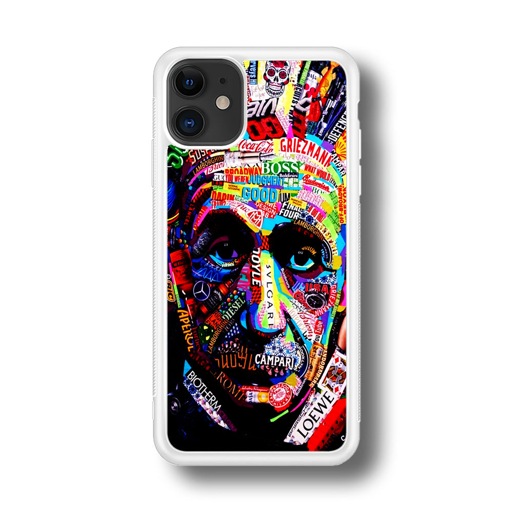 Albert Einstein Abstract iPhone 11 Case-Phone Case-Rubber White (2D Case)-Altracase