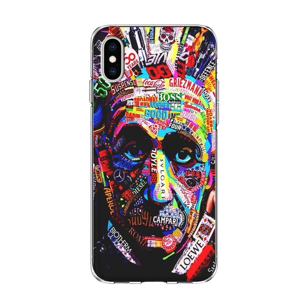 Albert Einstein Abstract iPhone X Case-Phone Case-Clear Soft Case-Altracase