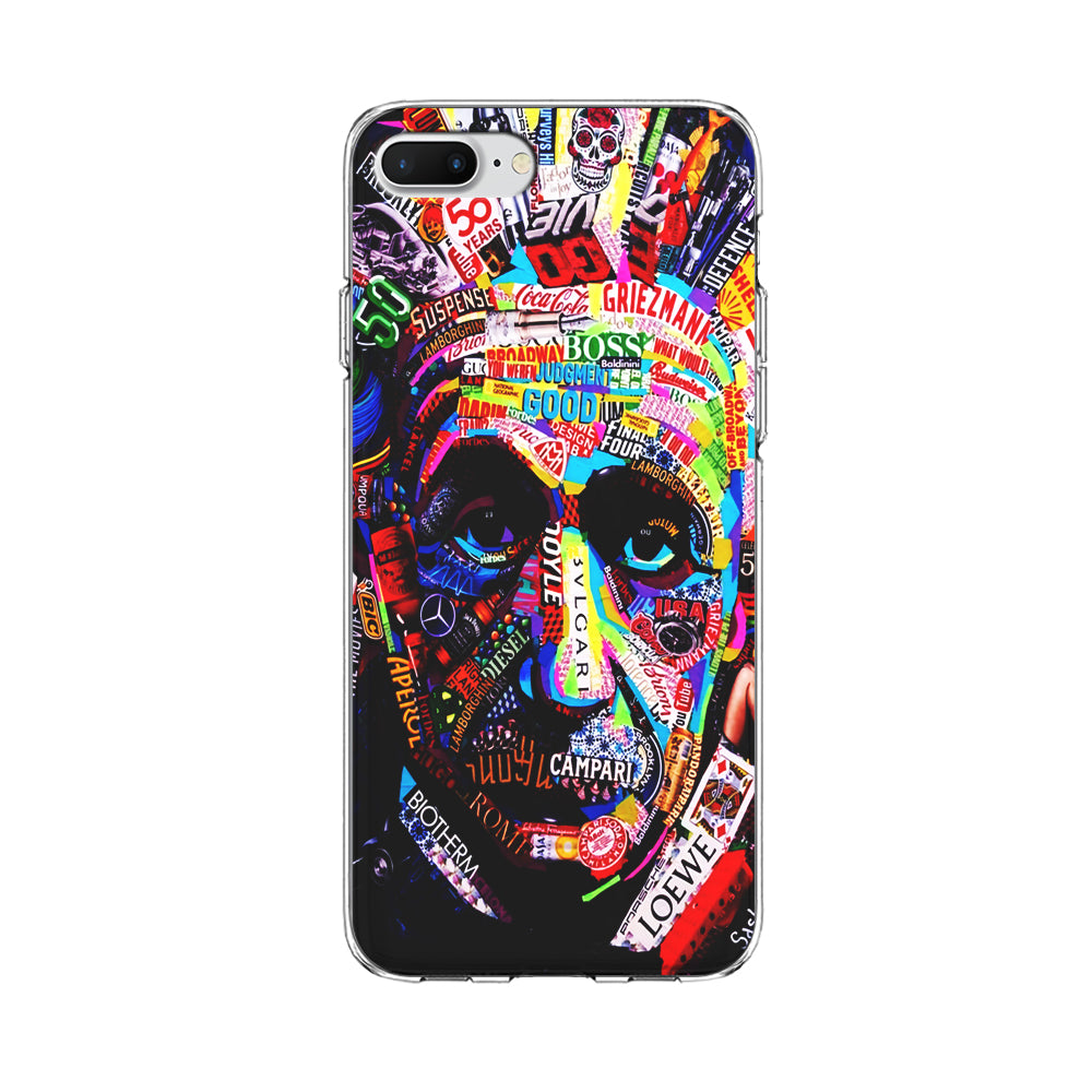 Albert Einstein Abstract iPhone 8 Plus Case-Phone Case-Clear Soft Case-Altracase