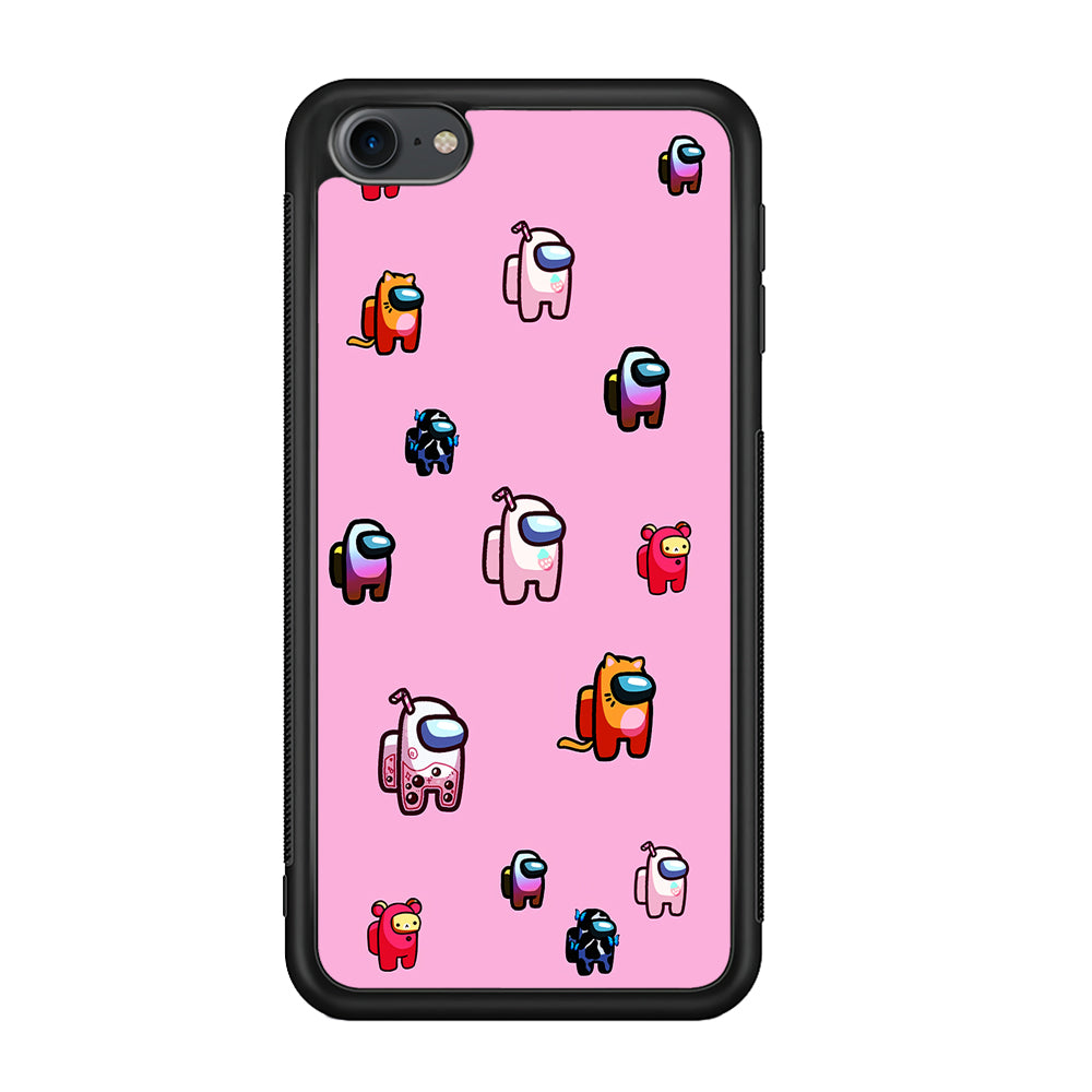 Among Us Cute Pink iPod Touch 6 Case-Phone Case-Rubber Black (2D Case)-Altracase