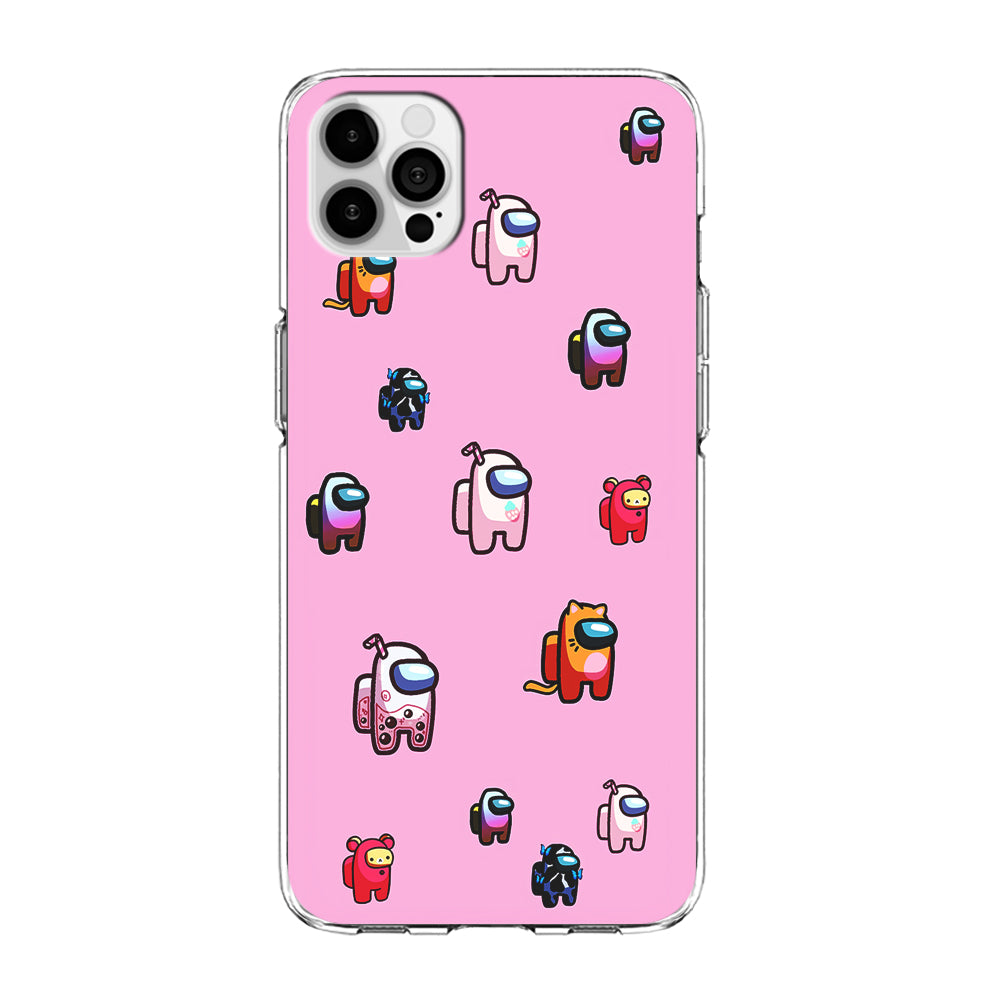 Among Us Cute Pink iPhone 15 Pro Case-Phone Case-Clear Soft Case-Altracase